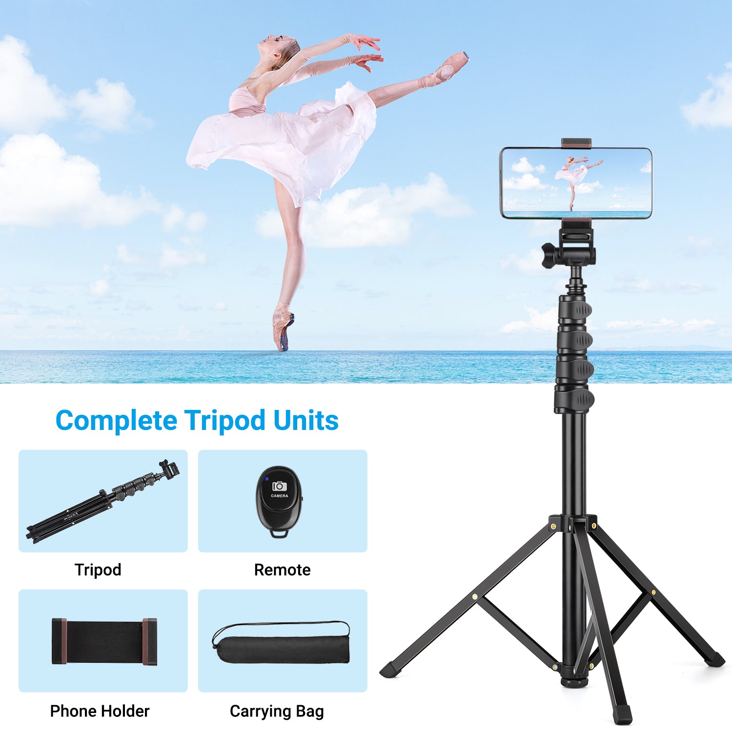 Universal Mobile Phone Holder Tripod Stand For iPhone Camera Samsung Cell  Phone